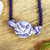 Lapis lazuli and ceramic pendant necklace, 'Indigo Garden' - Ceramic Pendant Necklace with Lapis Lazuli thumbail