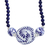 Lapis lazuli and ceramic pendant necklace, 'Indigo Garden' - Ceramic Pendant Necklace with Lapis Lazuli (image 2b) thumbail