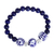 Lapis lazuli and ceramic stretch bracelet, 'Indigo Garden' - Lapis Lazuli Bracelet with Ceramic Pendant