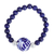Ceramic and lapis lazuli pendant stretch bracelet, 'Cobalt Flourish' - Lapis Lazuli and Ceramic Bead Pendant Bracelet (image 2a) thumbail