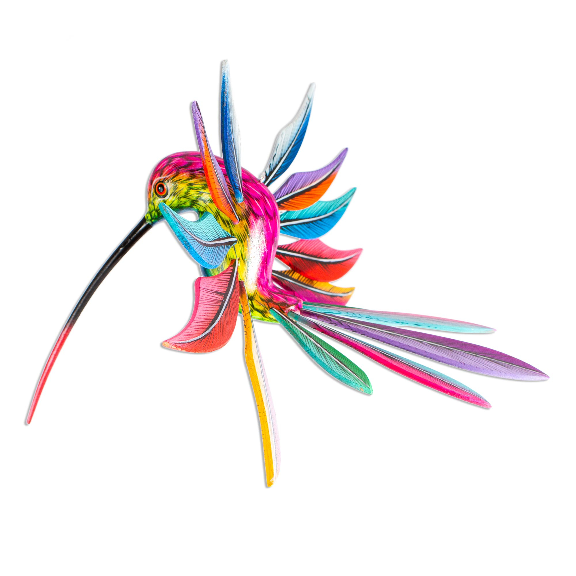 UNICEF Market | Multicolored Wood Hummingbird Alebrije - Rainbow ...