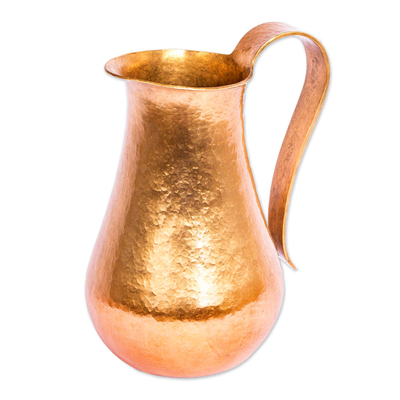 Hand Hammered Copper Pitcher from Mexico