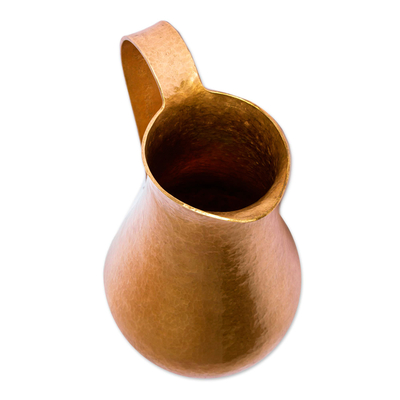 Copper pitcher, 'Michoacan Magic' - Hand Hammered Copper Pitcher from Mexico