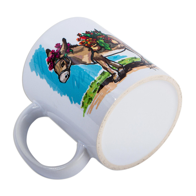 Ceramic mug, 'Donkey' - Signed Donkey Artwork on Ceramic Mug