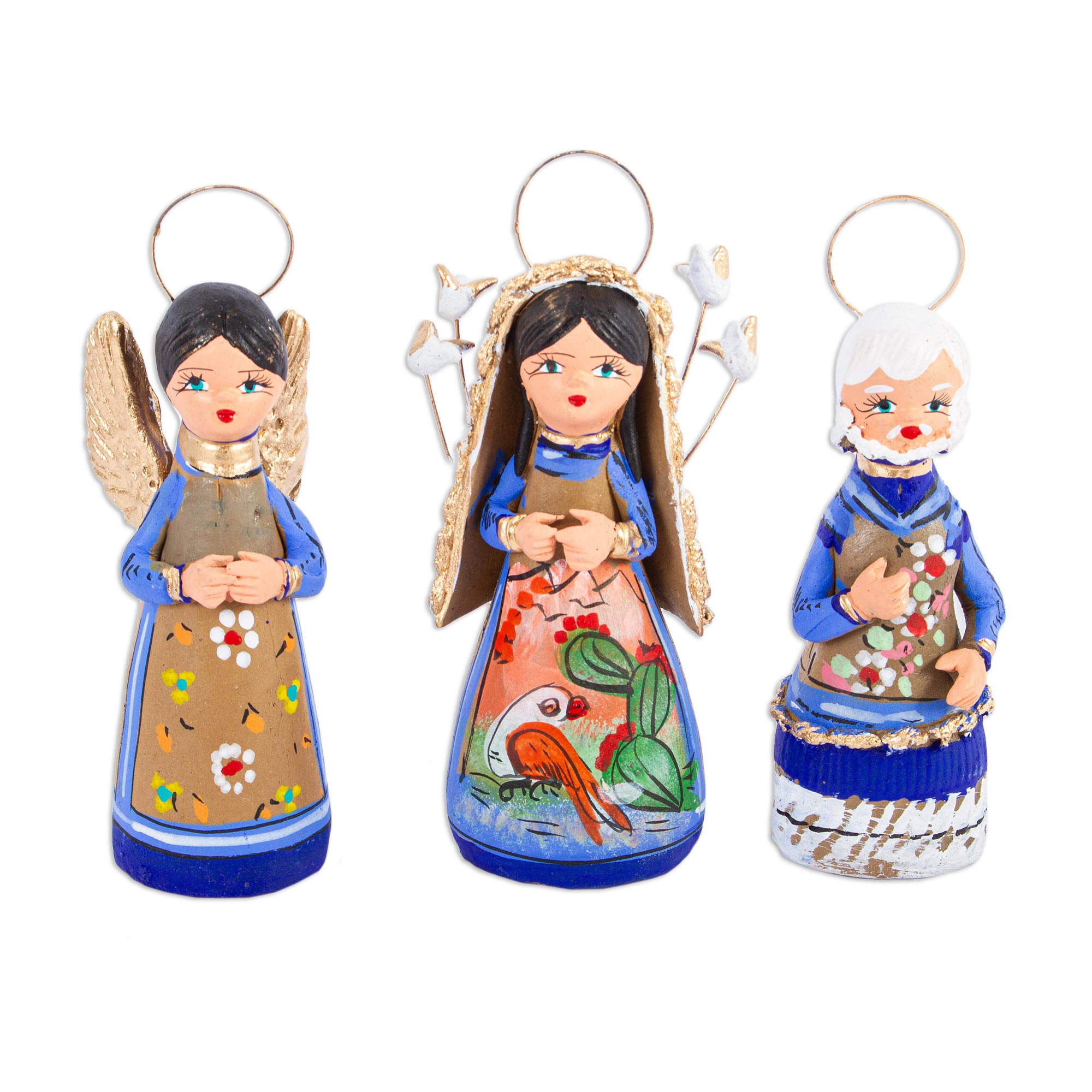 Blue Ceramic Christmas Nativity Scene (14 Pieces) - Nativity in Blue ...