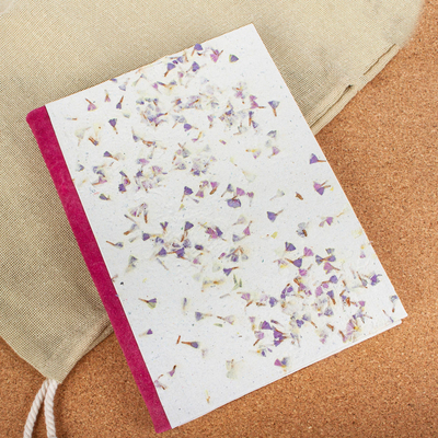 Amate-Papierjournal - Von Hand gefertigtes Tagebuch aus Amate-Papier mit Wildledereinband