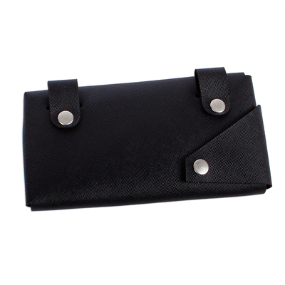 Leather belt bag, 'Seamless in Black' - Black Leather Belt Bag from Mexico