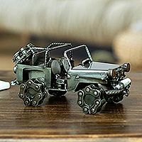 Recycled auto parts sculpture, 'Rustic Jeep' - Recycled Auto Parts Rustic Jeep Sculpture