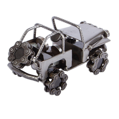 Recycled auto parts sculpture, 'Rustic Jeep' - Recycled Auto Parts Rustic Jeep Sculpture