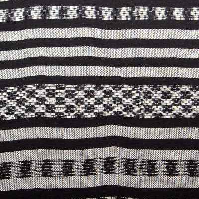 Kissenbezug aus Baumwolle - Kissenbezug aus schwarzer und Alabaster-Baumwolle