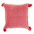 Cotton cushion cover, 'Oaxaca Diamonds in Deep Rose' - Diamond Pattern Cotton Cushion Cover in Deep Rose