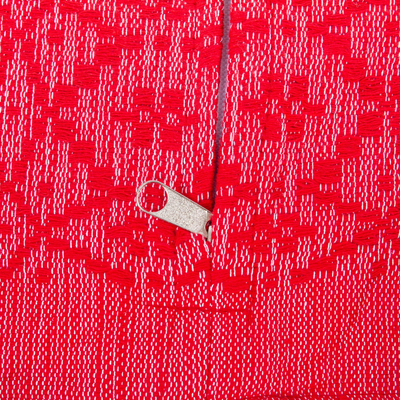 Kissenbezug aus Baumwolle - Roter handgewebter Kissenbezug aus Baumwolle