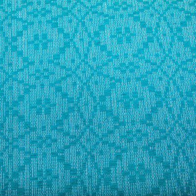 Cotton cushion cover, 'Oaxaca Diamonds in Turquoise' - Turquoise Handmade Cotton Cushion Cover