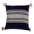Cotton cushion cover, 'Oaxaca Frets in Navy' - Hand Loomed Navy and Warm White Cushion Cover