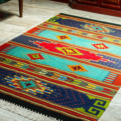 Zapotec wool area rug, 'Mixtec Splendor' (4x6.5) - Multicolored All-Wool Zapotec Area Rug (4x6.5)