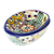 Ceramic soap dish, 'Hidalgo Bouquet' - Talavera-Style Ceramic Soap Dish from Mexico (image 2b) thumbail