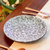 Ceramic luncheon plates, 'Twilight Spring' (pair) - Pair of Talavera Ceramic Luncheon Plates with Floral Pattern thumbail