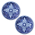 Ceramic luncheon plates, 'Puebla Kaleidoscope' (pair) - 2 Blue and White Talavera Style Ceramic Luncheon Plates