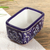 Ceramic sugar packet tray, 'Puebla Kaleidoscope' - Blue and White Talavera Style Ceramic Sugar Packet Tray thumbail