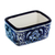 Ceramic sugar packet tray, 'Puebla Kaleidoscope' - Blue and White Talavera Style Ceramic Sugar Packet Tray (image 2a) thumbail