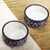 Cuencos de postre de cerámica, 'Puebla Kaleidoscope' (par) - 2 Cuencos de postre de cerámica estilo Talavera azul y blanco