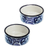Cuencos de postre de cerámica, 'Puebla Kaleidoscope' (par) - 2 Cuencos de postre de cerámica estilo Talavera azul y blanco