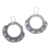 Beaded crocheted dangle earrings, 'Celestial Crown in Blue' - Crocheted Metallic Earrings with Crystal Beads