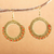 Beaded crocheted dangle earrings, 'Ethereal Crown in Orange' - Handmade Beaded Crocheted Earrings