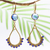 Beaded crocheted dangle earrings, 'Gold and Blue' - Gold Plated Brass and Crystal Bead Earrings thumbail