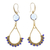 Beaded crocheted dangle earrings, 'Gold and Blue' - Gold Plated Brass and Crystal Bead Earrings (image 2a) thumbail