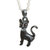 Sterling silver pendant necklace, 'Quizzical Cat' - Artisan Crafted Cat Necklace in Sterling Silver (image 2a) thumbail