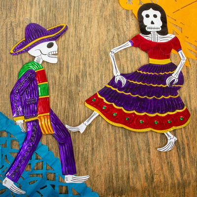 cartoon dancing mexican skeletons