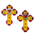 Tin wall crosses, 'Sacred Heart in Yellow' (pair) - Hand Crafted Tin Sacred Heart Wall Crosses (Pair) (image 2a) thumbail