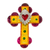 Tin wall crosses, 'Sacred Heart in Yellow' (pair) - Hand Crafted Tin Sacred Heart Wall Crosses (Pair) (image 2b) thumbail