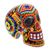 Beaded skull, 'Huichol Visions' - Huichol Handcrafted Bright Beaded Skull Figurine thumbail