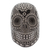 Beaded skull, 'Our Children' - Black and Grey Beaded Skull Figurine with Huichol Symbols thumbail