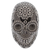 Perlenschädel - Schwarze und graue Perlenschädelfigur mit Huichol-Symbolen