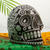 Beaded skull, 'Monochrome Jicuri' - Huichol Beaded Monochrome Peyote Skull Figurine thumbail