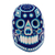 Beaded skull, 'Eagle Mother' - Huichol Beaded Dark Blue Skull with Huichol Icons