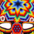 Perlenmaske - Mexikanische Huichol-Perlenmaske mit Peyote-Echsen