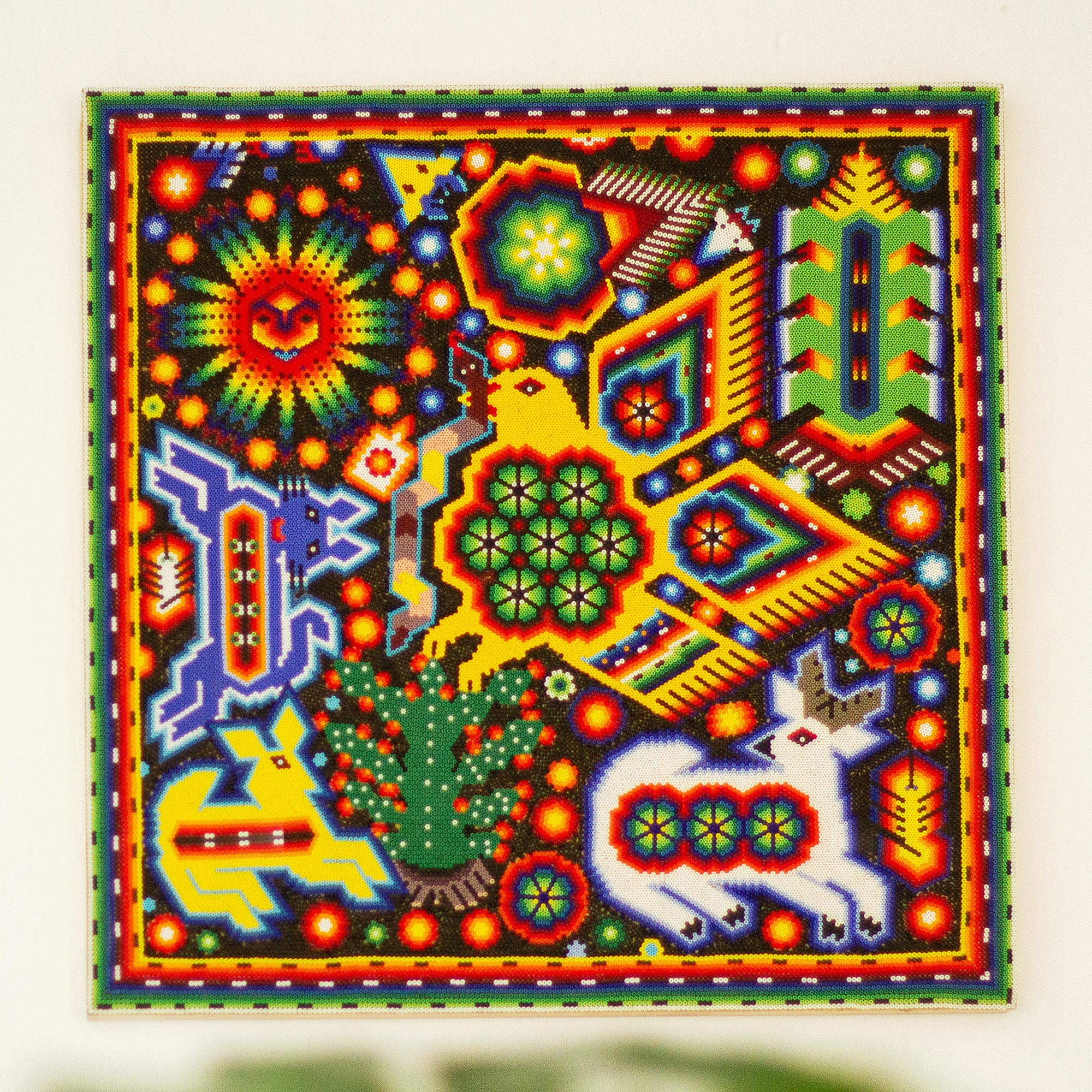 Huichol Beadwork Mexican Eagle Votive Painting - Huichol Eagle | NOVICA