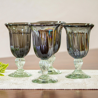 Hand blown glass goblets, Royal Fete (set of 4)
