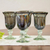 Hand blown glass goblets, 'Royal Fete' (set of 4) - Fluted Hand Blown Glass Goblets in Purple (Set of 4) thumbail