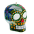 Vela pintada a mano, 'Colorful Green Skull' - Vela mexicana pintada a mano con calavera verde del Día de Muertos
