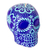 Hand-painted candle, 'Colorful Purple and Aqua Skull' - Mexican Purple and Aqua Day of the Dead Skull Candle