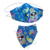 Cotton and polyester face masks, 'Blue Floral Skeletons' (pair) - 2 Double Layer Blue Halloween Print Cotton Elastic Headband (image 2a) thumbail