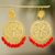 Gold plated filigree chandelier earrings, 'Ornate Daisy' - Scarlet Beaded Gold Plated Chandelier Earrings thumbail
