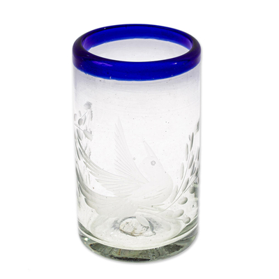 Blown glass tumblers, 'Paloma' (set of 6) - Clear Recycled Blown Glass Tumblers (Set of 6)