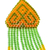Long beaded waterfall earrings, 'Huichol Chevron in Saffron' - Huichol-Style Long Beaded Earrings (image 2d) thumbail