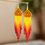 Long beaded waterfall earrings, 'Huichol Chevron in Red' - Colorful Long Beaded Waterfall Earrings thumbail